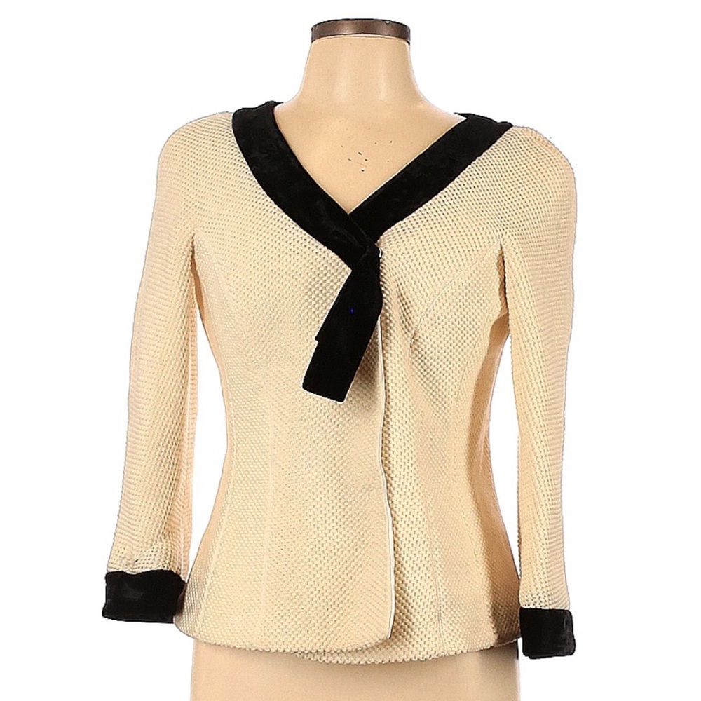 Armani Collezioni cream and black blazer